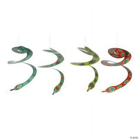 Tropical Snake Hanging Swirl Decorations, Luau, Party Decor, 12 Pieces