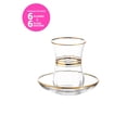 thumbnail image 4 of LAV Turkish Tea Cups and Saucers Set of 12 - Tea Glasses Set with Gold Rims, 4 of 5
