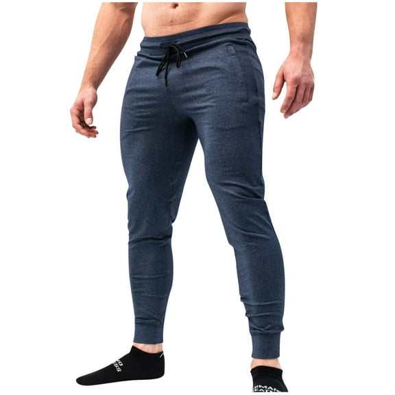 BXINGOHAI Sweatpants for Men Slim Fit Jogger Pants Drawstring Elastic Waist Workout Pants Solid Running Pants Outdoor Athletic Work Long Pants