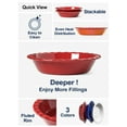 thumbnail image 5 of LE TAUCI  52 OZ Capacity Ceramic Pie Pans, 9 Inch Deep Dish Baking Dishes with Fluted Rim,Oven Safe up to 500°F, Microwave & Dishwasher Safe, Red, 5 of 7