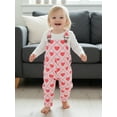 thumbnail image 5 of BemeyourBBs Toddler Baby Girl Valentines Day Outfit Heart Overalls Romper Print Sleeveless Pants Jumpsuit with Pockets Spring Summer Clothes, 5 of 9