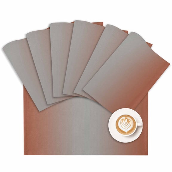 Placemat Burnt Orange Gray Placemats for Dining Table Gradient Color Washable Table Mats for Party Kitchen Dining Decoration