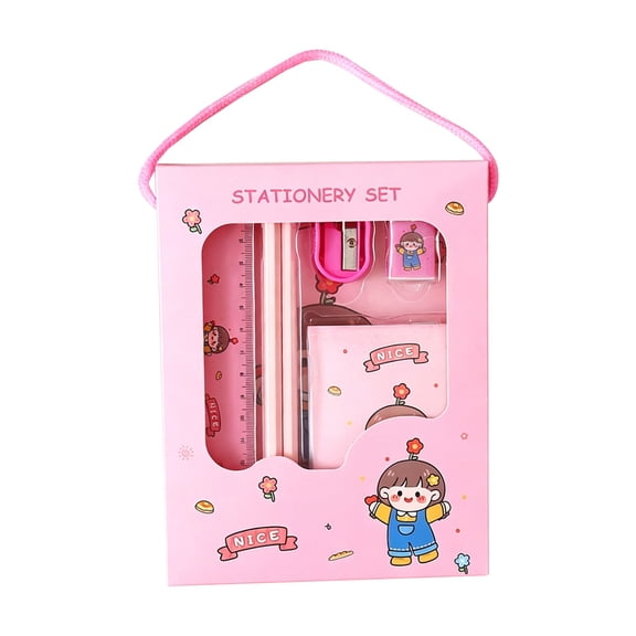 Solivara Cute Stationery Set Kit For Home Office Art And Writing Supplies(C,7.05*5.51*0.63in)