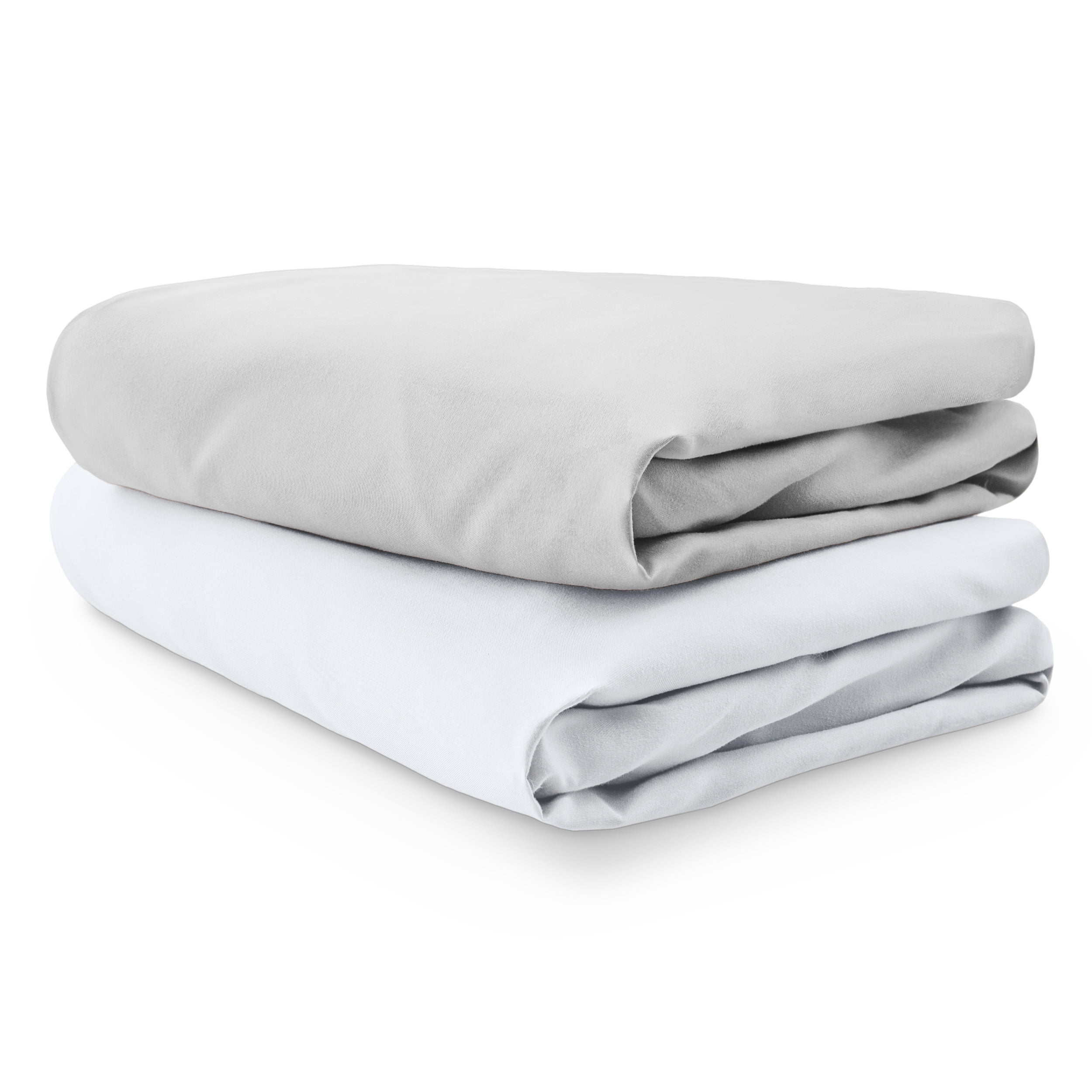 Bare Home 2 Pack Fitted Sheets - Premium 1800 Collection - Ultra Soft - Crib, Cloud Grey/White