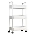 thumbnail image 2 of Organizador de almacenamiento rodante de 3 capas Sunnimix Estante de almacenamiento de baño Blanco, 2 of 8