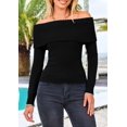 thumbnail image 4 of Suéter PRETTYGARDEN de Hombros Descubiertos Manga Larga Negro XL, 4 of 8