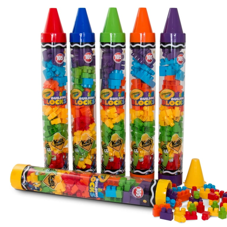 Amloid Crayola Kids Work Building Blocks Crayon Tube 105 Pieces