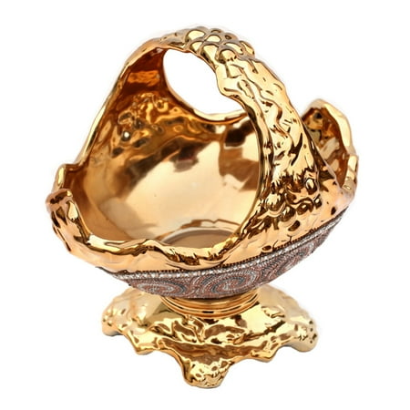 

Ambrose Chrome Plated Crystal Embellished Ceramic Fruit Platter