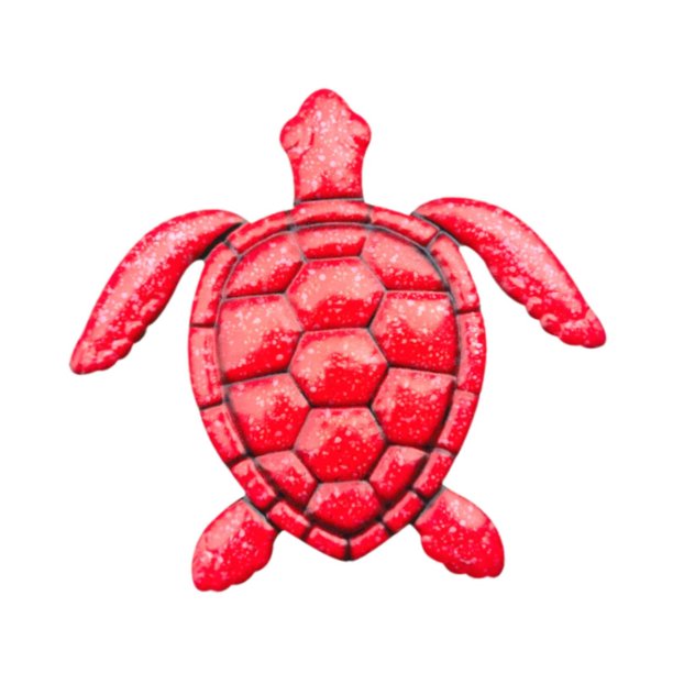 Escultura decorativa de pared con diseño de tortuga de hierro para colgar en la pared Rojo