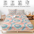 thumbnail image 5 of Twin Sze Fitted Sheet Set - Teal Orange 2 Piece Bedding Sets 16" Deep Pocket Fitted Sheet with 1 Pillowcase, Modern Tie Dyeing Contemporary Abstract Art Brushed Microfiber Hotel Luxury Bed Sheets, 5 of 9
