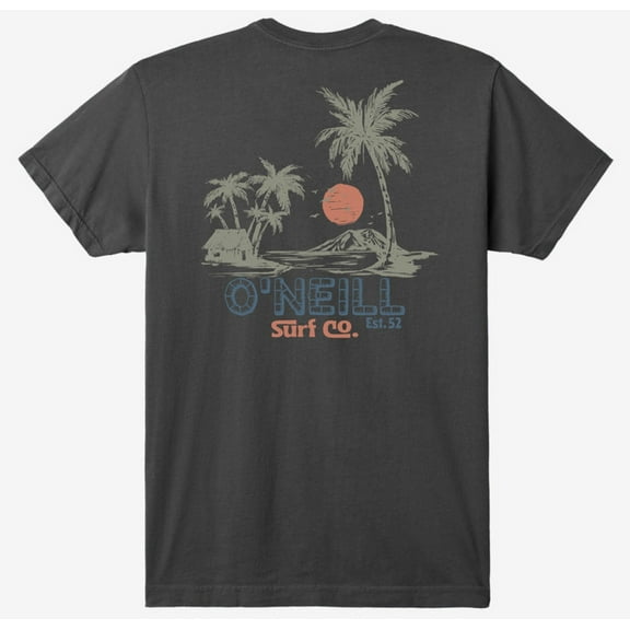 O'Neill Men's T-Shirt Hideaway Short Sleeve Crewneck Tee (Small, Dark Charcoal)