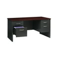 thumbnail image 3 of Hirsh Executive Office Modular Double Pedestal File Office Desk, 30" D x 60" W, Charcoal/Mahogany, 3 of 6