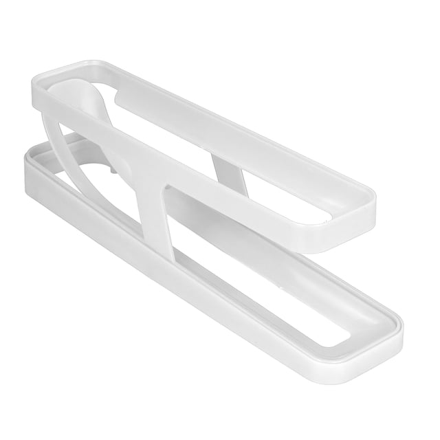 Soporte para huevos para refrigerador, encimera de cocina profesional para el hogar, dispensador de huevos rodante de 2 niveles, contenedor de almacenamiento blanco