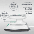 thumbnail image 3 of BEAUTURAL Mini Travel Steam Iron for Clothes with Dual Voltage, Temperature Control, Non-Stick Soleplate and Cord Storage, Ideal for Sewing, Quilting and Handcraft, 3 of 7