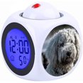 thumbnail image 1 of Child White Projection Digital Weather LCD Clock Bell Alarm Display Backlight Projector Home Clock Timer Adult White Toy Poodle on Selective Focus, 1 of 5