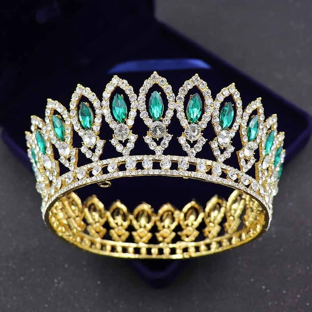 Zhuge Tiara de boda para novia, diadema de princesa, corona nupcial, joyería para el cabello con diamantes de imitación de cristal, decoración para novia, cumpleaños, graduación, boda (E)