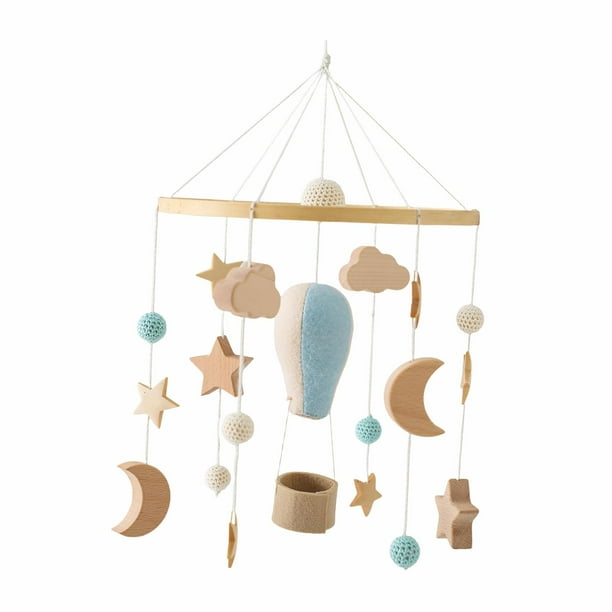 Móvil para cuna de bebé, campana para cama, carillón de viento para techo, bola de fieltro, decoración colgante Estilo D