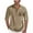 Khaki, variant on AnuYalue Men Dress Shirts Lightweight 3/4 Length Sleeve Tops Casual Button Up Henley Shirt V Neck Tshirts with Pocket