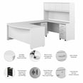 thumbnail image 3 of Studio C 72W U Desk with Hutch and File Cabinets in White - Engineered Wood, 3 of 6