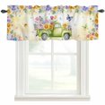thumbnail image 2 of Valance for Windows,Watercolor Flower Butterfly Green Truck Valances Curtain Rod Pocket Valance for Kitchen Bedroom Living Room Bathroom,Farm Blossom Floral Short Curtains Window Treatment 54x18in, 2 of 9