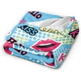thumbnail image 2 of Girl''s Kiss Lips Bed Blanket Ultra Soft Throw Blanket All Season Warm Light Weight Cozy Plush Blankets for Home Bedroom Sofa Chair Travel, 50"X60", 2 of 6
