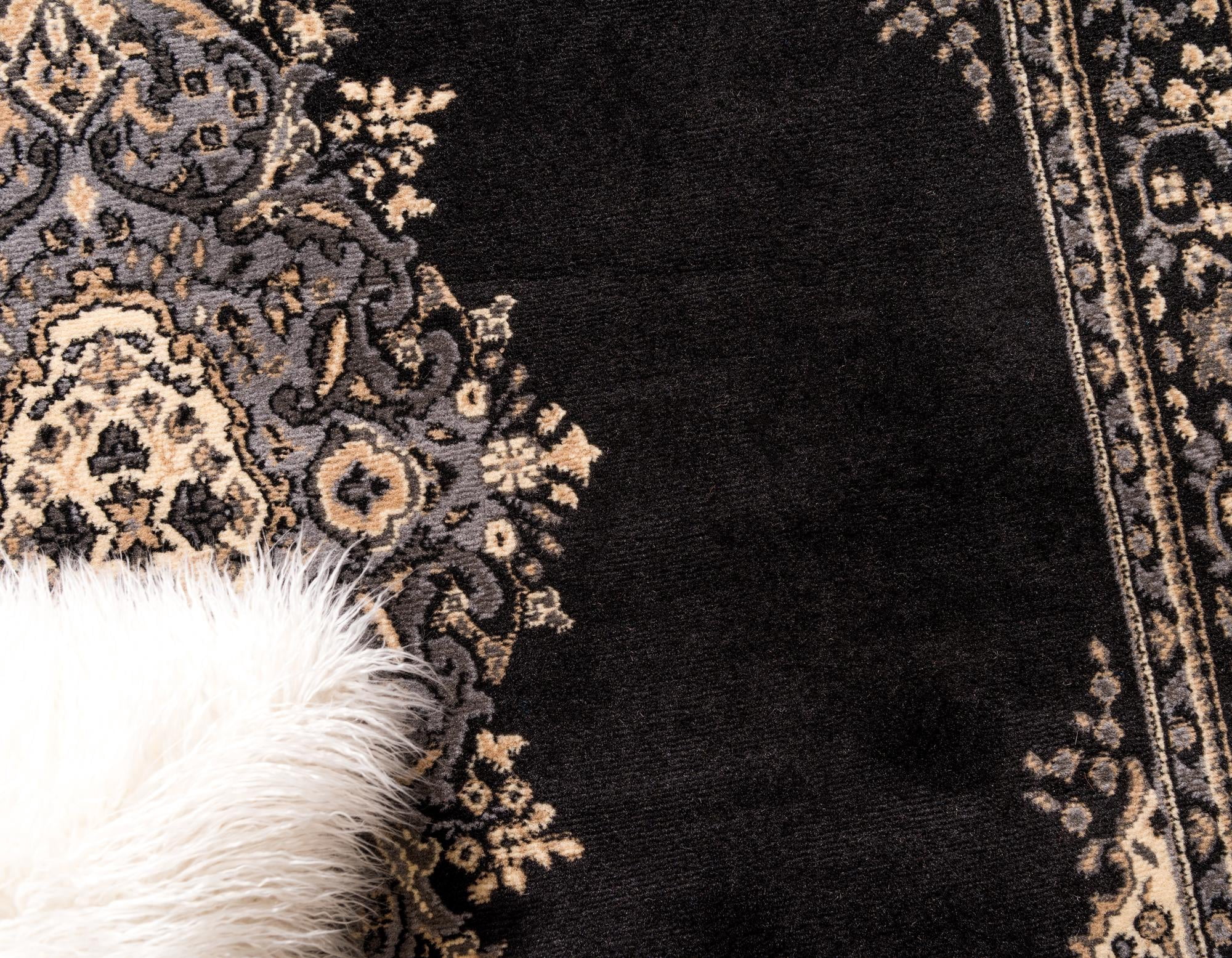 Rugs.com Amaya Collection Rug – 9' x 12' Black Medium Rug Perfect For Living Rooms, Large Dining Rooms, Open Floorplans