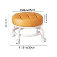 thumbnail image 3 of Padded Rolling Stool with 360° Swivel Wheels , Low Profile Round Soft Cushion Seat , Heavy Duty Sturdy Metal Frame , Mobile Utility Stool for Home office Kitchen Salon Makeup Cleaning Craft Work, 3 of 8