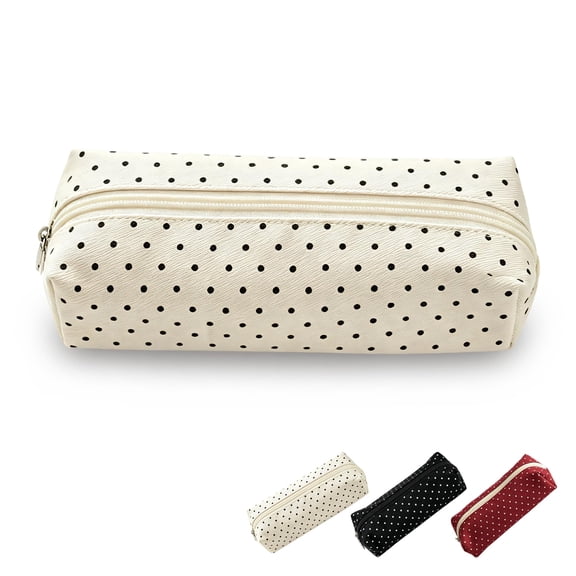 Cute Polka Dot Pencil Case Aesthetic Pencils Pouch | Y2K Large Capacity Pencils Case Vintage Pen Pencil Pouch Cute Supplies