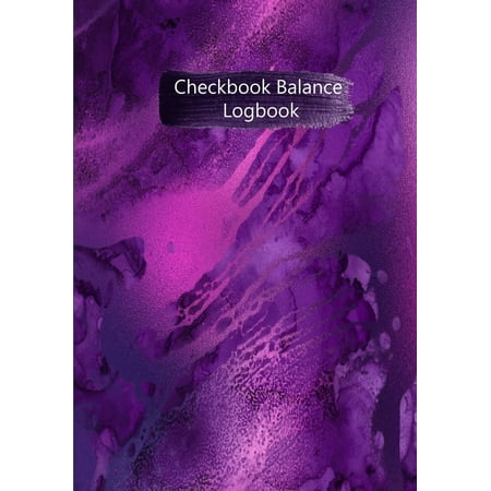 Checkbook Balance Logbook: Checking Account Payment Debit Card Tracking Book 6 Column Purple Abstract
