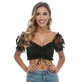 thumbnail image 5 of TAIAOJING Women Renaissance Peasant Crop Top Underwire Lace Vest Elegant Dirndl Lace For Oktoberfest Blouse Shirt, 5 of 9