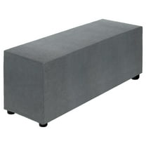 Stretch Ottoman Cover Rectangular Fit Length 40"-50", Large, Dark Gray