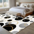 thumbnail image 4 of Black Polka Dots Area Rugs 8'x10', Washable Small Throw Rugs for Living Room Patio, Modern Abstract Art Indoor Outdoor Rug Non-Slip Low Pile Carpet Runner Reversible Floor Mats, 4 of 8