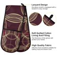 thumbnail image 2 of Yayeee Double Oven Mitt Kitchen Heat Resistant Baking 35" x7" Quilted Glove, Gold Abstract Pattern, 2 of 6