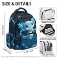 thumbnail image 5 of Pzuqiu Galaxy Axolotl Backpack for School Kids Boys Blue Large Capacity 17 Inch Schoolbags with Side Pockets Breathable Shoulder Bookbag Portable School Bags Ages 6-12, 5 of 7