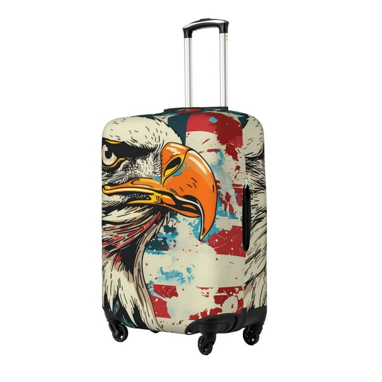 Uemuo Retro American Eagle Printed Washable Luggage Cover Fashion Suitcase Protector Fits 18 32 Inch Luggage Medium Walmart