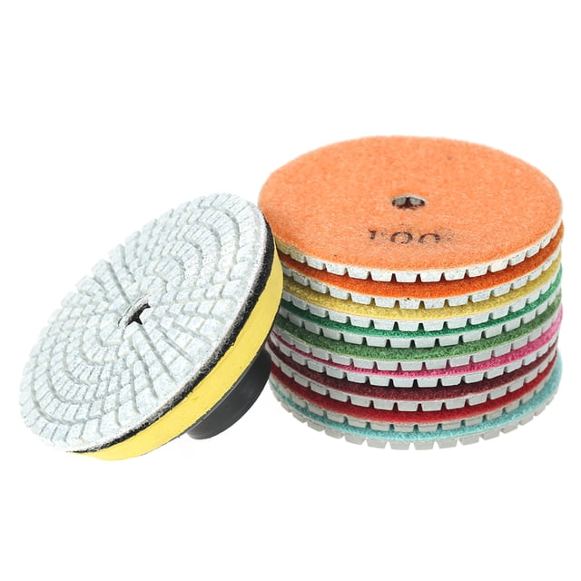 Juego De Almohadillas De Pulido Húmedas De Diamante De 3 Pulgadas, Discos De Resina, Granito, Mármol, Hormigón Con Almohadilla De Respaldo Para Pulir