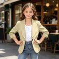 thumbnail image 4 of Odeerbi Chaqueta Blazer de Manga Larga Chal Cuello Uniforme Escolar Chaqueta de Traje Formal, 4 of 9