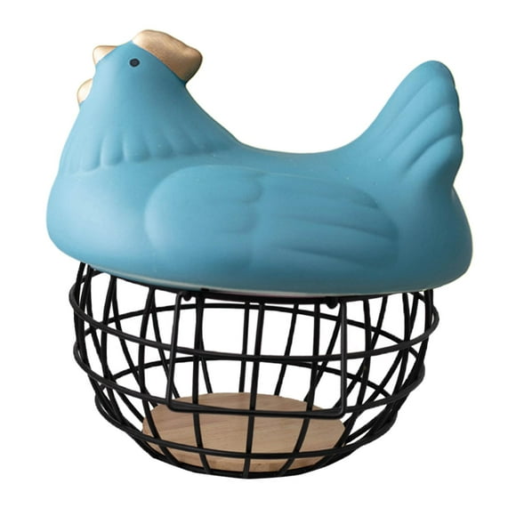 veasfak Egg Storage Basket Decoration Ornament Storage Wire Baskets for Kitchen Onion middle blue