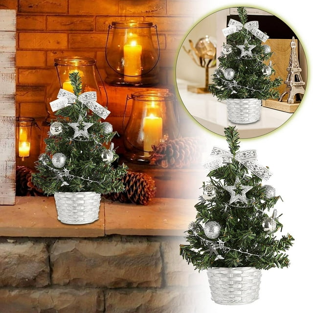 Miniature Festive Tree for Holiday Tabletop Display and Seasonal Home