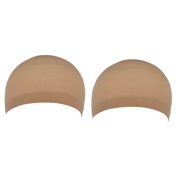 2Pcs Elastic Lace Bandage Hairnet Breathable Mesh Wig Hat Soft Nylon Stretch Cap