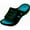 Black-Teal, variant on Norty Girl's Slide Flat Strap Shower Sandals Slip On Comfort Casual Shoes