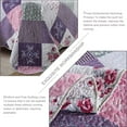 thumbnail image 3 of EWAYBY King Quilt Bedding Set 3-Piece Bedspread Coverlet Set Reversible Floral Patchwork Quilt Sets, Purple, 3 of 7