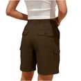 thumbnail image 4 of SwiftWear Women's Bermuda Cargo Shorts Elastic High Waist Casual Shorts with Multiple Pockets for Summer 7 Inch Inseam Lightweight Utility Shorts, 4 of 5