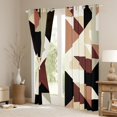 thumbnail image 3 of Manfei Chic Abstract Blackout Curtains Set of 2 (52x84 Each) for Adult, Brown Rectangle Geometric Window Curtains, Retro Artwork Curtains and Drapes, Curtains Blackout Room Decor, 3 of 6