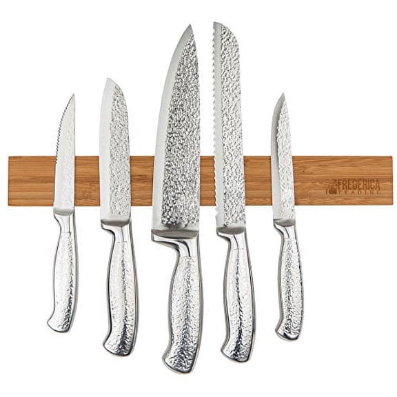 Bamboo Magnetic Knife Strip Holder - For Knives, Utensils, Cutlery, Scissors, and Tools - Ideal Wall Mount Space Savers for Kitchen Organization