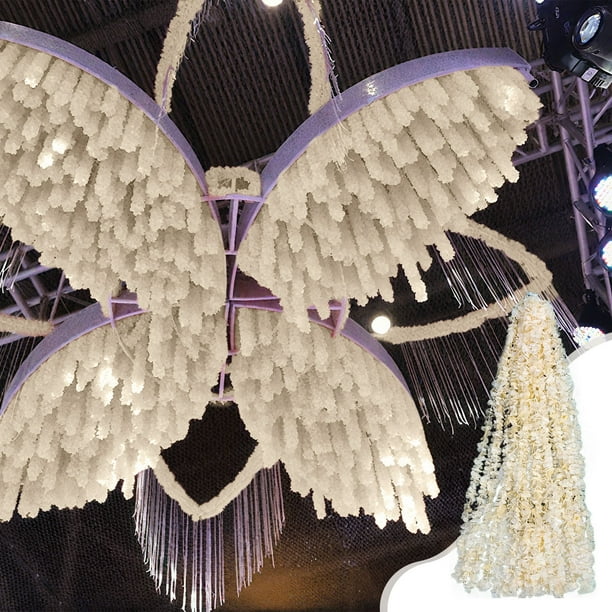 Guirnalda de glicinias artificiales | Enredaderas de flores de seda para decoración de bodas y jardines – Fondo floral colgante