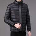 thumbnail image 2 of Men Ultra Light Packable Down Cotton Coat Jacket Solid Color Long Sleeve Top, 2 of 8