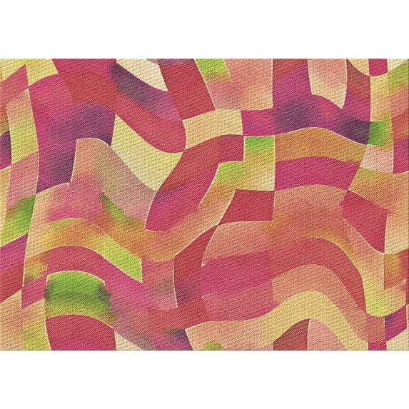Ahgly Company Machine Washable Indoor Rectangle Transitional Crimson Red Area Rugs, 7' x 10'
