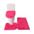 thumbnail image 1 of 3PCS Bath Mat Toilet Lid Cover U-Shaped Rug Non Slip Soft Floor Rug Water Absorbent Solid Door Mat Bathroom Rug Carpet Seat Cover Rug Set, 1 of 6