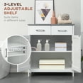 thumbnail image 4 of kleankin Bathroom Floor Cabinet, Freestanding Linen Cabinet, Storage Cupboard with 2 Drawers, Double Doors, Adjustable Shelf, White, 4 of 9